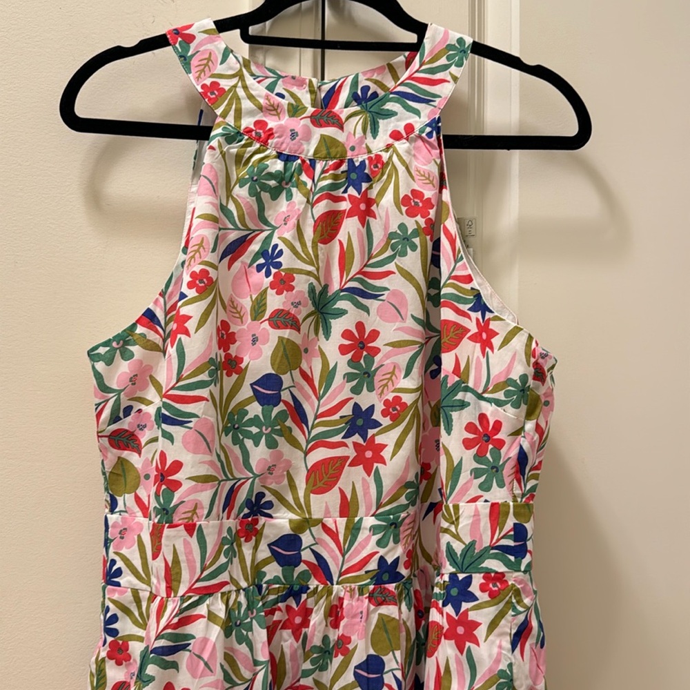 Boden Floral Halter Midi Dress in White Multi - Picture 3 of 7